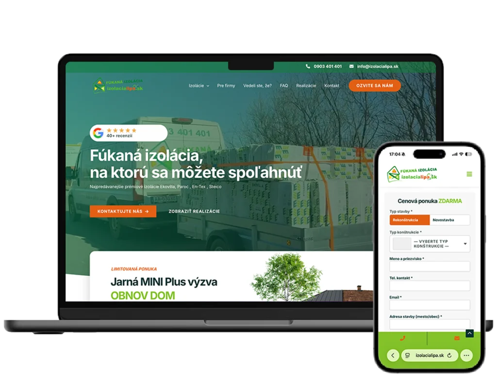 Tvorba web stránky pre firmu poskytujúcu fúkanú izoláciu