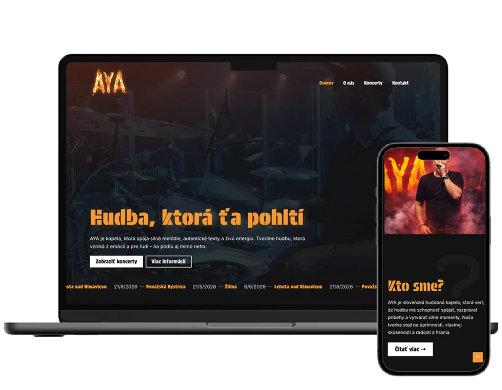 Tvorba web stránky pre hudbonú kapelu