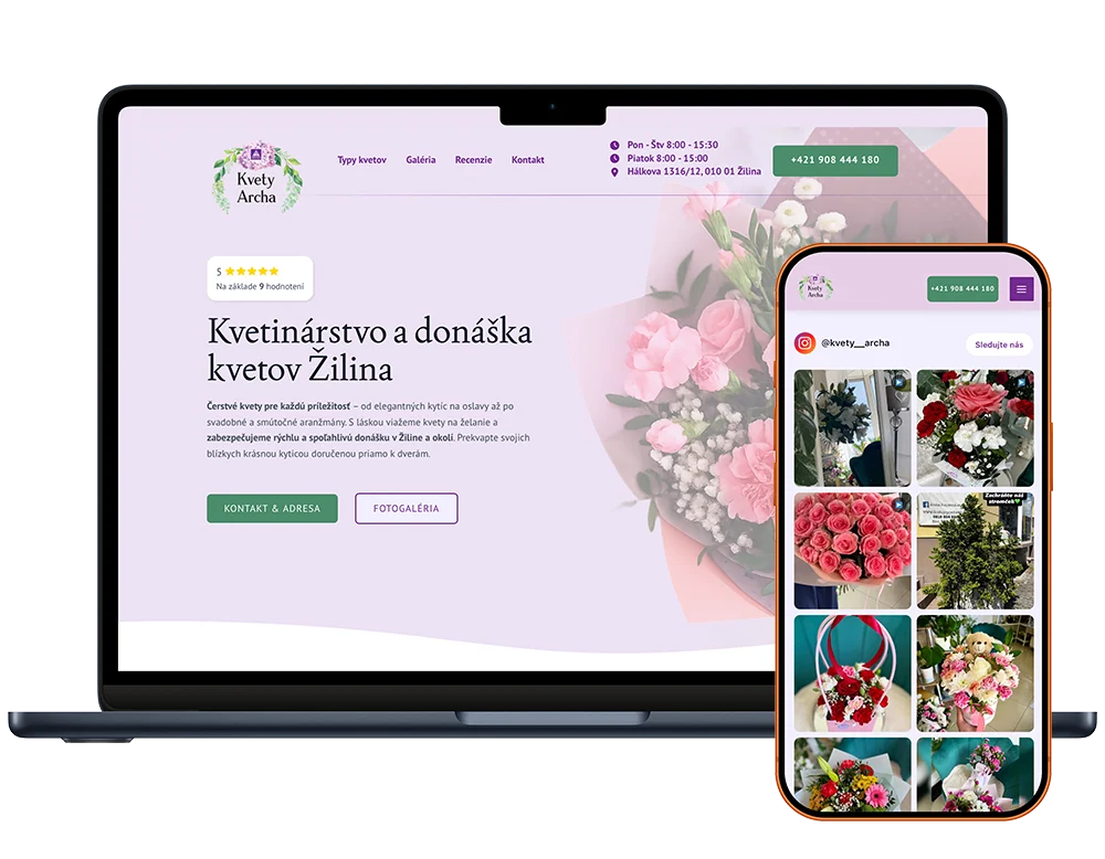 Tvorba web stránky pre kvetinárstvo