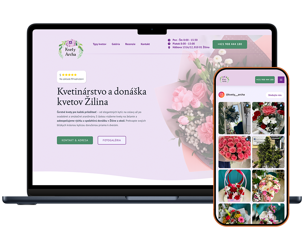 Web stránka pre kvetinárstvo